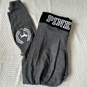 VS PINK Gray Logo Leggings Size Large